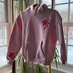 Pink Palm Puff Hoodie